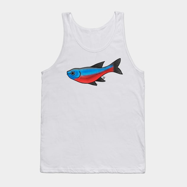 Fish - Tetras - Cardinal Tetra Tank Top by Jen's Dogs Custom Gifts and Designs